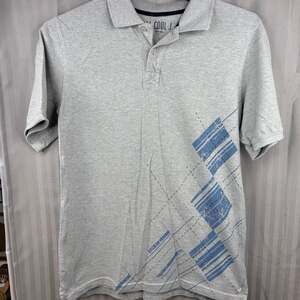 LL Cool J Mens shirt Gray Argyle Print Polo  XL streetwear hip-hop casual preppy